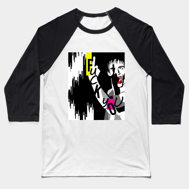 Iggy Fuck You Pop Baseball T-Shirt by SiSuSiSu